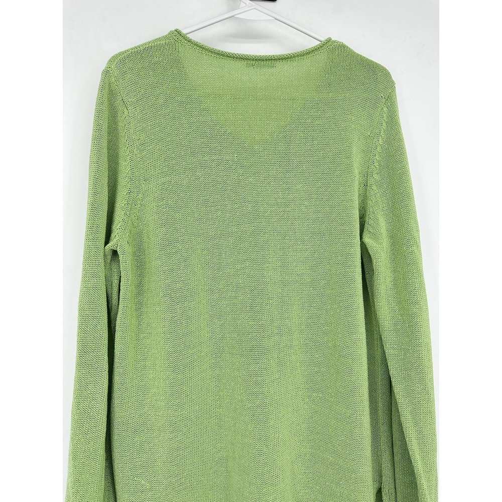 J McLaughlin Lime Green Knit Sweater XL V Neck Coastal Grandmacore Preppy Resort - Picture 12 of 14